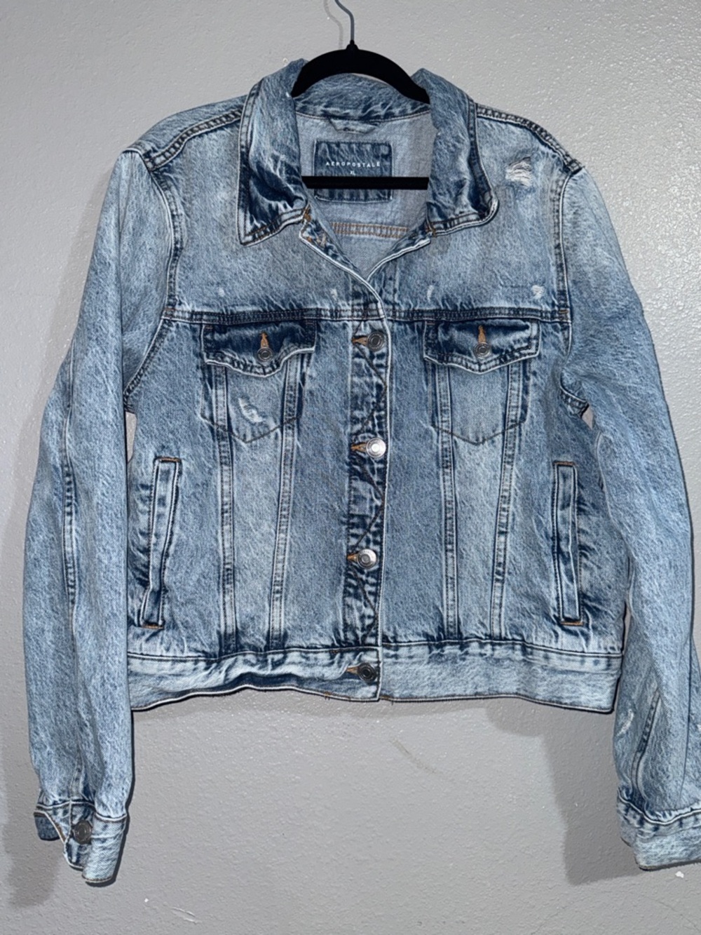Aeropostale Light Blue Washed Denim Jacket